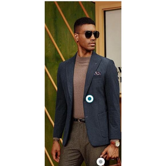 PAUL JONES Men Casual Corduroy Navy Blazer Jacket Stylish Suit Jackets Coat XL - Picture 4 of 11